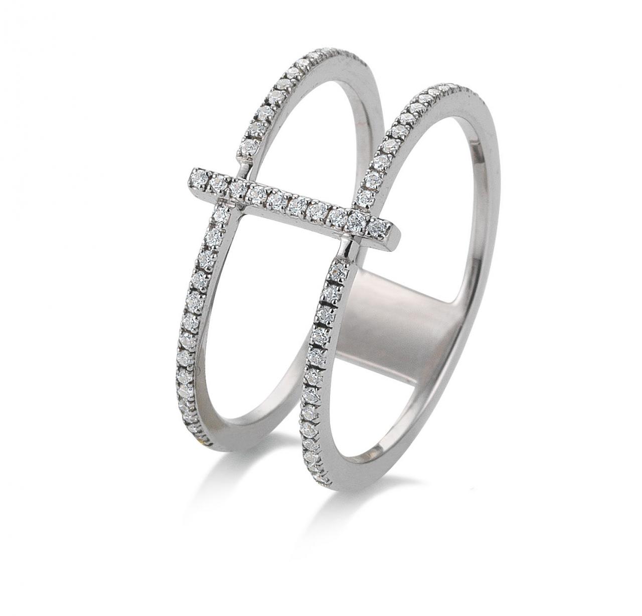 Damenring Brillantring Weißgold